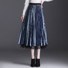 百褶显瘦，高腰金丝绒中长款网纱两面穿半身裙KFY-1882NW 商品缩略图2