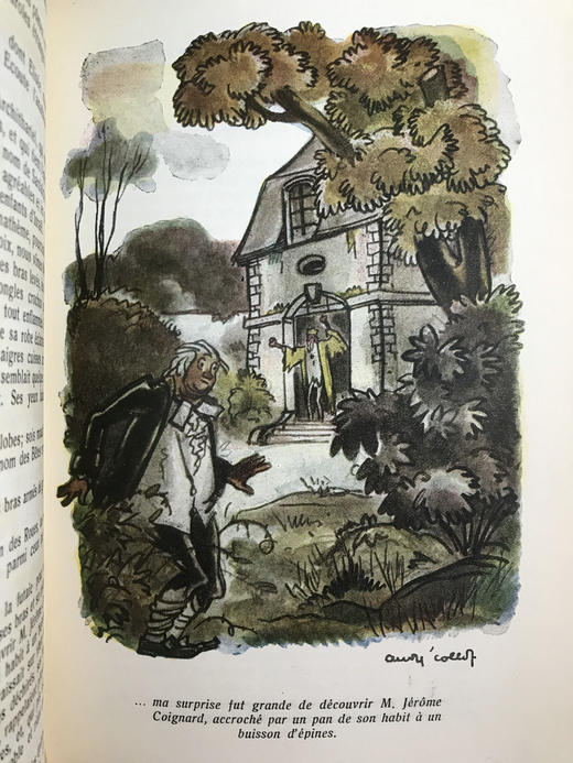 【法语】限量100册编号100！1921年 阿纳托尔·法朗士《鹅掌女王烤肉店》 7幅彩色插图 皮装大32开 商品图9