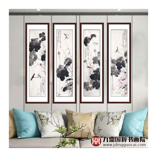 高云鹏《花鸟四条屏》34cm*138cm*4 花鸟四条屏作品 客厅/茶室挂画 商品图2
