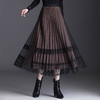 百褶显瘦，高腰金丝绒中长款网纱两面穿半身裙KFY-1882NW 商品缩略图4