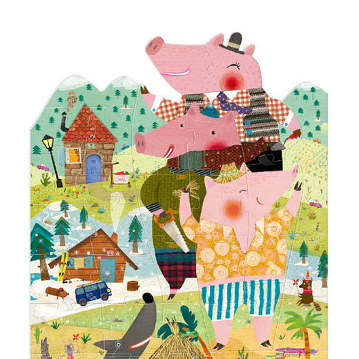 西班牙 Londji童话系列之三只小猪36片不规则拼图 商品图0