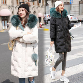 上海旗袍厂FF-169大码女装胖mm加肥加大貉子毛领加厚中长款羽绒服外套169