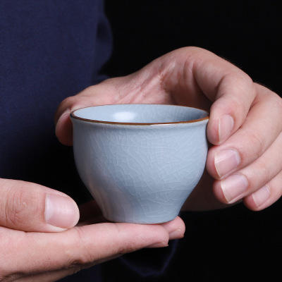 汝窑茶具套装开片盖碗茶杯陶瓷茶漏家用客厅功夫泡茶整套汝瓷礼品 商品图4