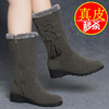 JXG-紅晴綖真皮雪地靴加绒保暖棉鞋防滑中筒妈妈女靴 商品缩略图2