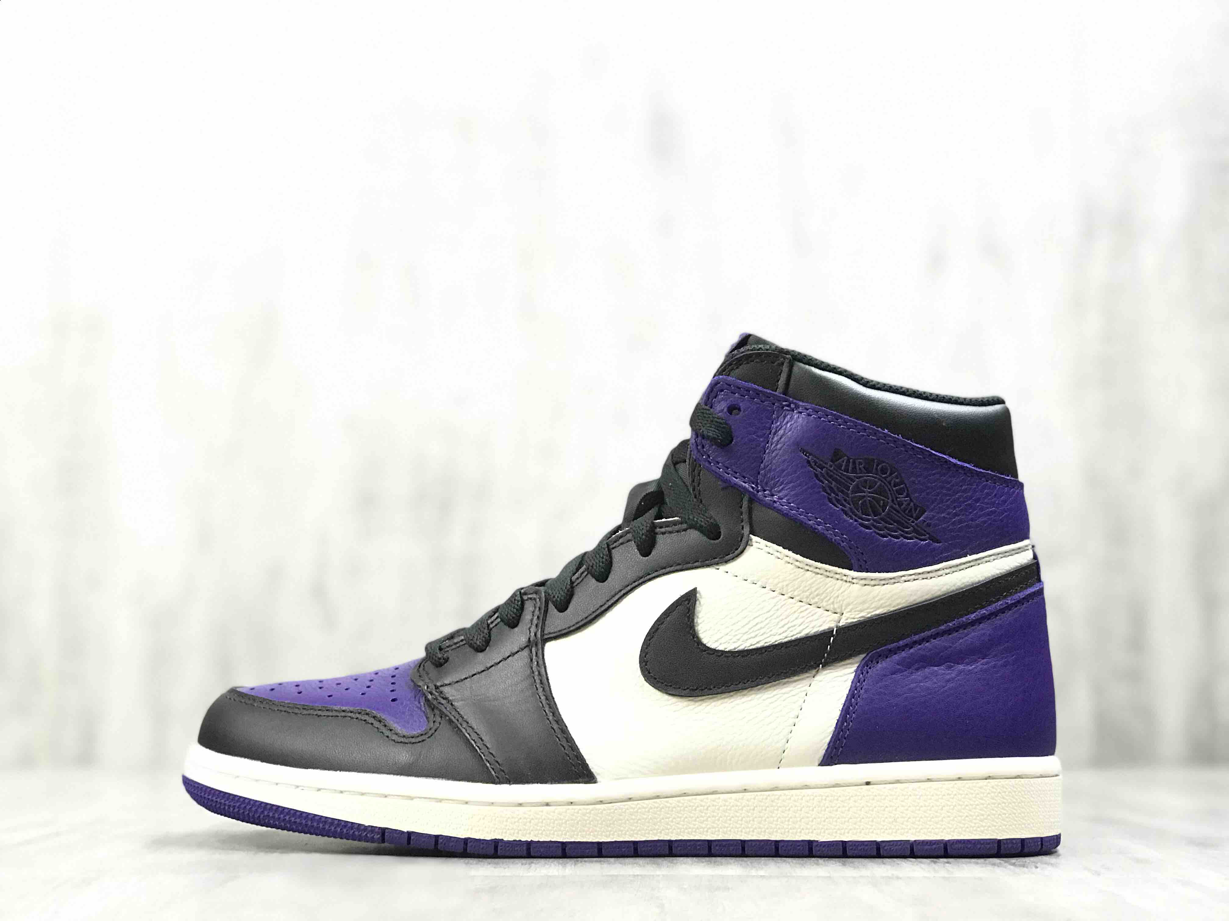 (年末特价)男女 aj1 retro high court purple黑紫脚趾篮球鞋