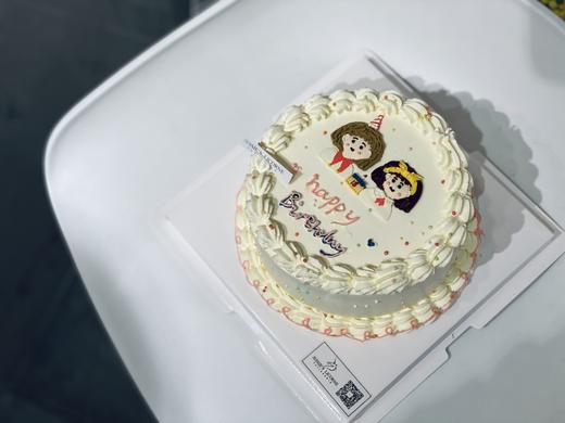 复古手绘宝宝闺蜜生日奶油蛋糕 商品图0