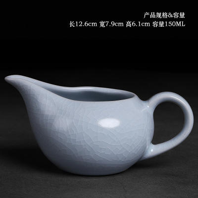 公道杯汝窑开片家用陶瓷大号倒茶公杯分茶器功夫茶具配件单个可养 商品图6
