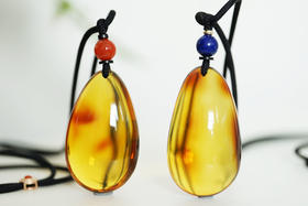 墨西哥红蓝珀水滴吊坠   特价