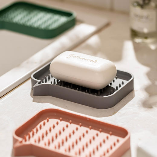 摩登主妇北欧硅胶肥皂盒沥水个性可爱卫生间小创意浴室家用香皂架 商品图2