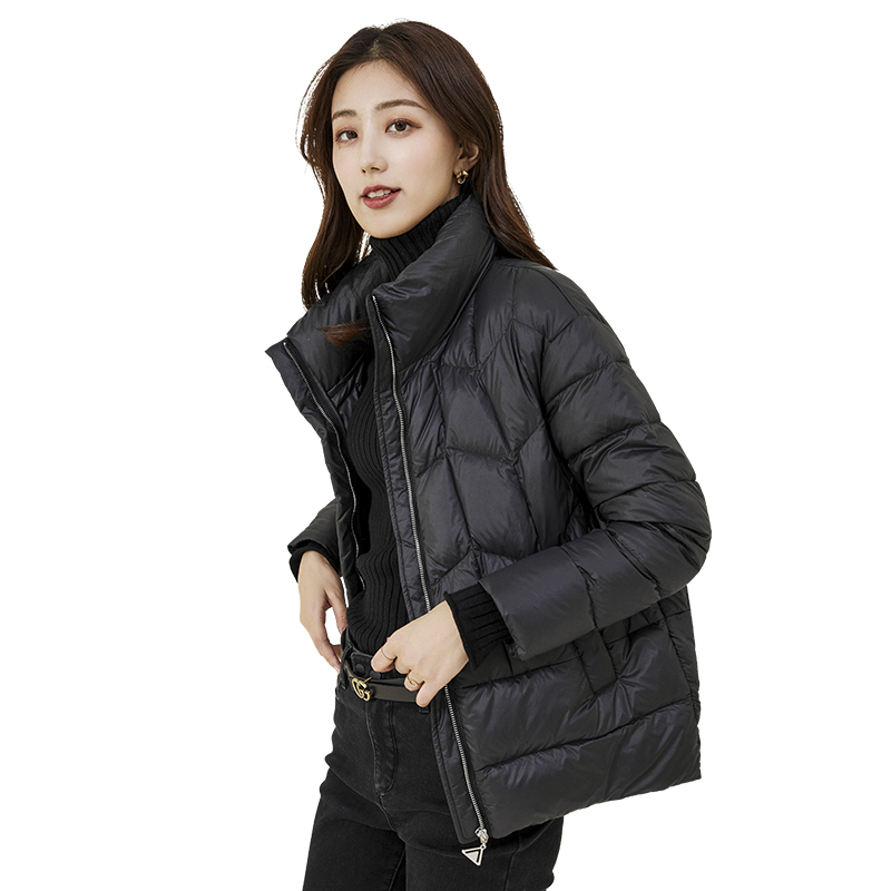 逸阳2020冬季新款黑色中长款羽绒服女小个子轻薄短款时尚女士外套ewdg
