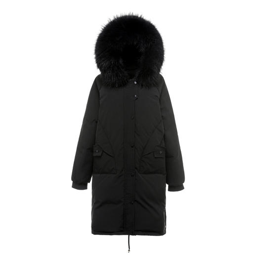 上海旗袍厂FF-180韩版大码加肥加大胖mm貉子毛领中长款派克风羽绒服冬装女180 商品图4