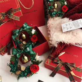 花艺  圣诞永生花环