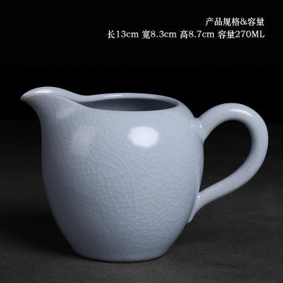 公道杯汝窑开片家用陶瓷大号倒茶公杯分茶器功夫茶具配件单个可养 商品图5