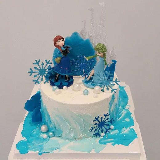 【冰雪奇缘淋面蛋糕】- 儿童生日蛋糕 - 公主款