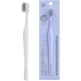 丹纯 纤软宽面牙刷 白/蓝 케이엠제약 에고라운드 와이드 W 칫솔 화이트/스카이