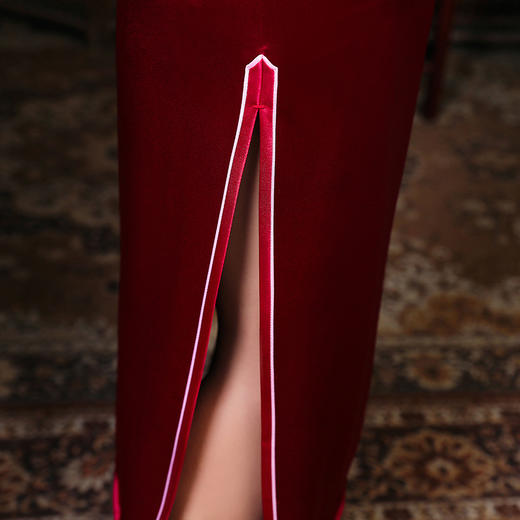 上海旗袍厂LHS-2017新款改良版礼服贵夫人高端大码旗袍优雅醋酸连衣裙秋 商品图3