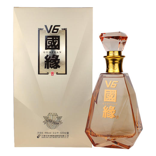 今世缘国缘V6 49度高端商务白酒500ml装宴会礼酒 一箱4瓶 商品图1