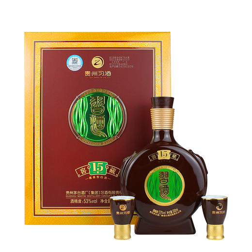 贵州习酒 窖藏酱香型白酒53度礼盒装十五年500ml一箱5瓶 商品图2