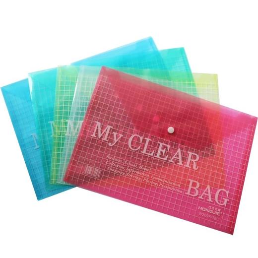 红杰18C厚a4钮扣按扣文件袋透明塑料档案资料袋材料袋文件夹加厚文档收纳袋子20个/包 商品图2