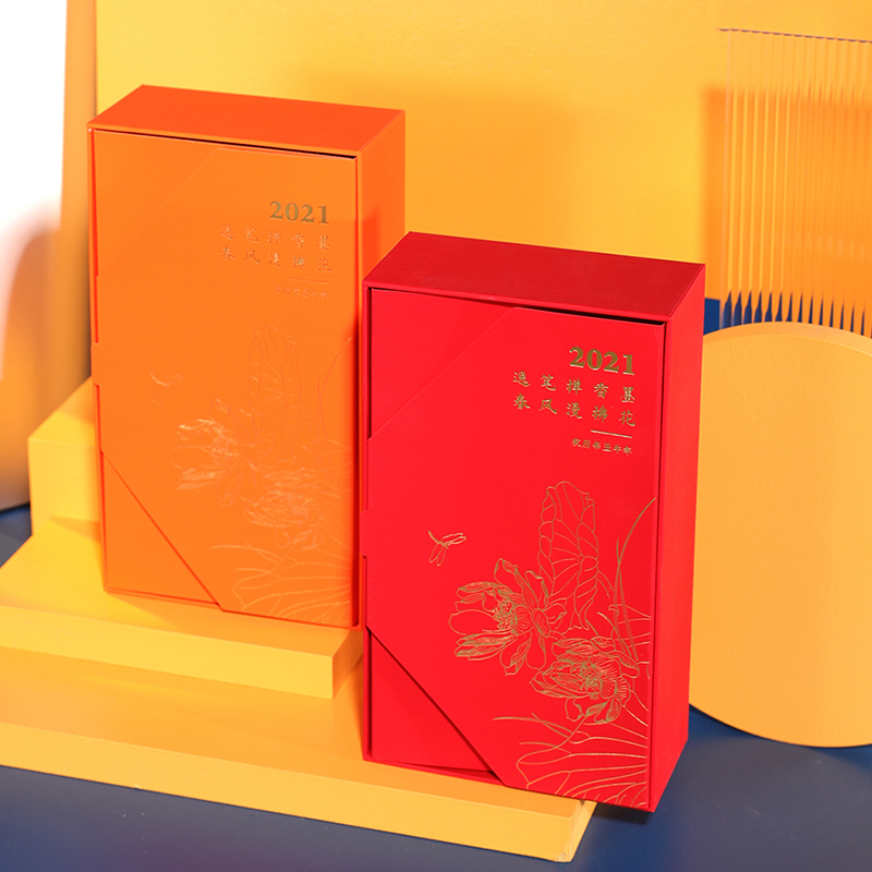 2021年新春礼盒《逸笔浮花》中国红万事橙
