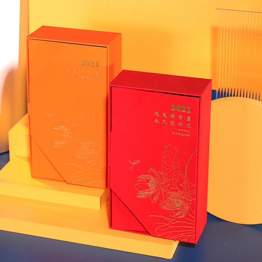 2021年新春礼盒《逸笔浮花》中国红万事橙 商品图0