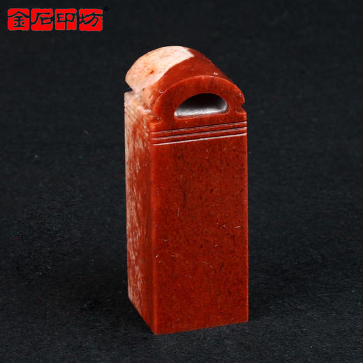 金石印坊 印度石朱砂冻瓦钮方章 26*26*70mm jpysgs010182