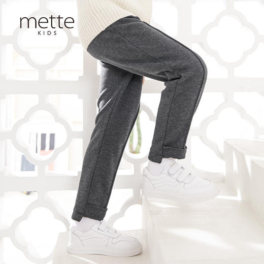 METTE童装女童运动休闲长裤2020秋冬新品中大童加绒保暖针织裤子 商品图0