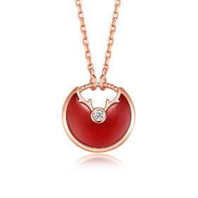 Gloire/古名 S925银一路有你玛瑙钻石项链SAC002