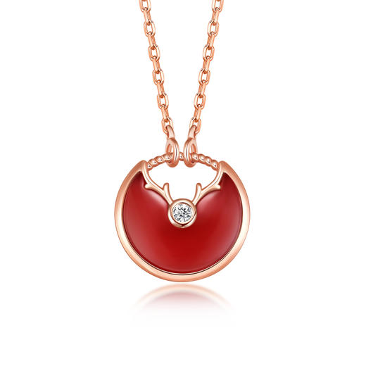 Gloire/古名 S925银一路有你玛瑙钻石项链SAC002 商品图0