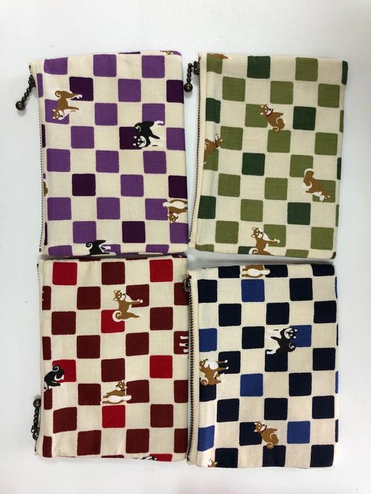 HUJI祤集Komon收纳包插画棋盘格阿柴 商品图0