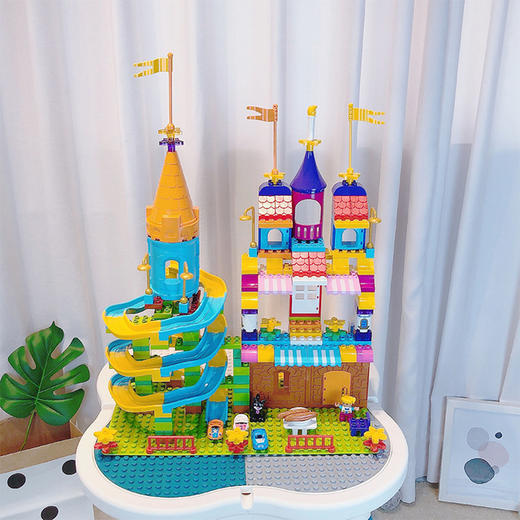 万高儿童多功能积木桌益智力玩具幼儿园宝宝大颗粒积木游戏学习桌 商品图8