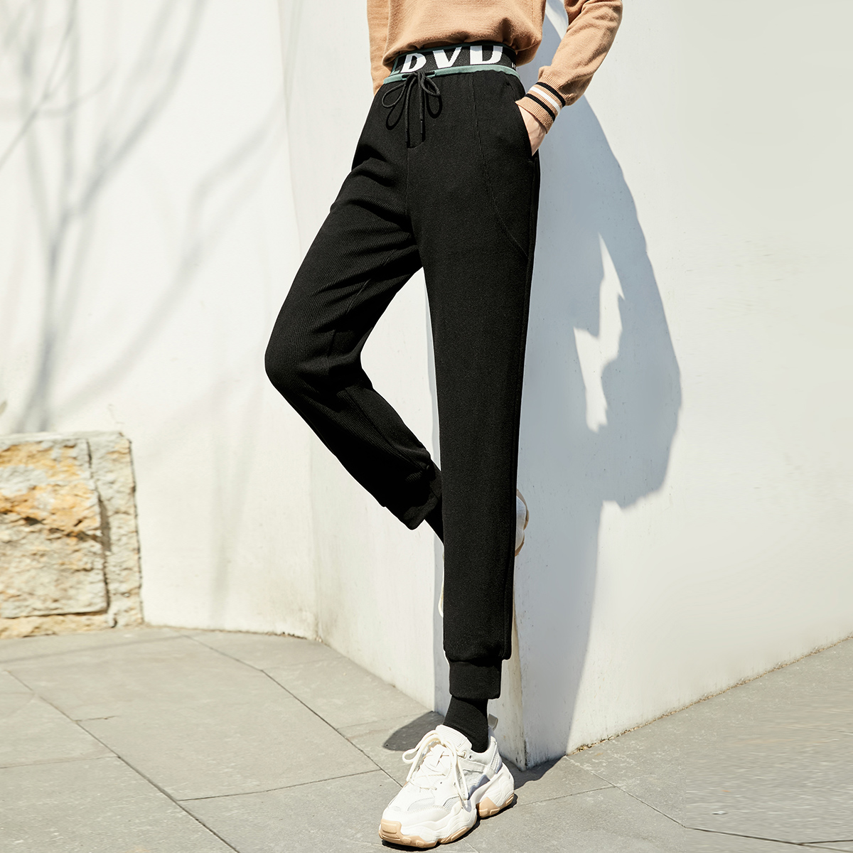 积分《sr#冬季新品》显高显瘦灯芯绒保暖束脚休闲裤女