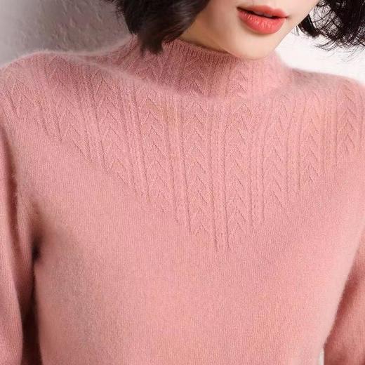 「超值优惠！恒源祥羊绒衫」女装4色半高领高克重羊绒衫 商品图1