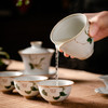 仿古月白汝窑开片马蹄三才盖碗茶具套装礼盒装功夫茶具陶瓷套组 商品缩略图3