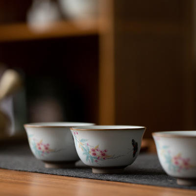 月白汝窑套组开片可养泡茶送礼家用复古日式功夫茶具茶道陶瓷 商品图7