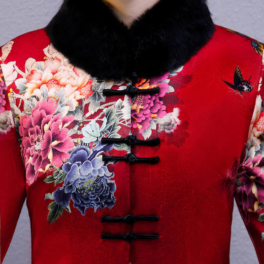 WXG-新款真丝中国风夹棉旗袍 商品图3