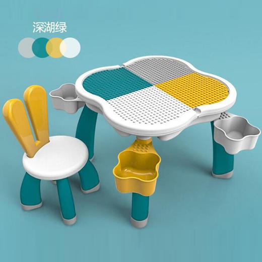 万高儿童多功能积木桌益智力玩具幼儿园宝宝大颗粒积木游戏学习桌 商品图5