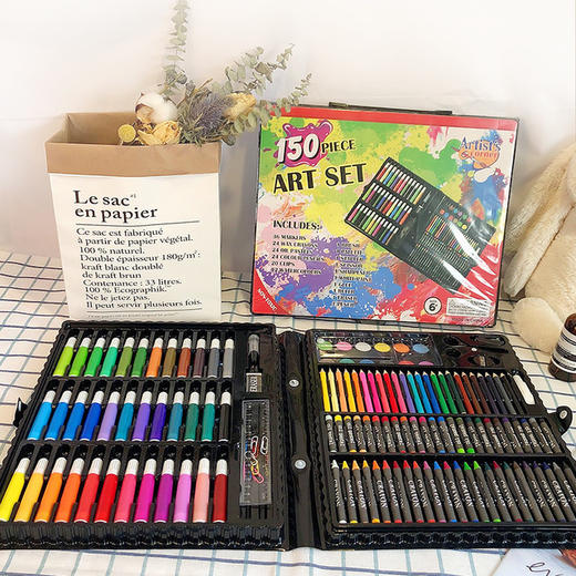 儿童150件画笔套装幼儿园画画蜡笔小孩学生美术用品绘画彩笔文具 商品图0