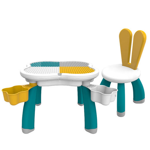 万高儿童多功能积木桌益智力玩具幼儿园宝宝大颗粒积木游戏学习桌 商品图2