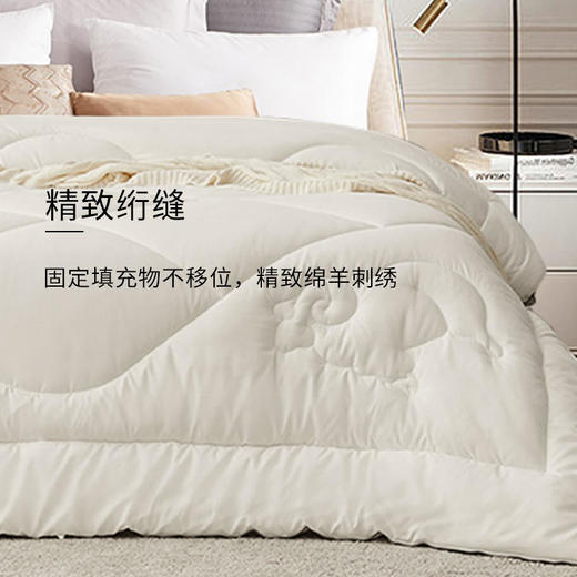 「希尔顿羊毛被」100%羊毛（含10%澳洲羊毛）暖而不燥柔软透气碳化处理高洁净无异味，还你五星睡眠 商品图4