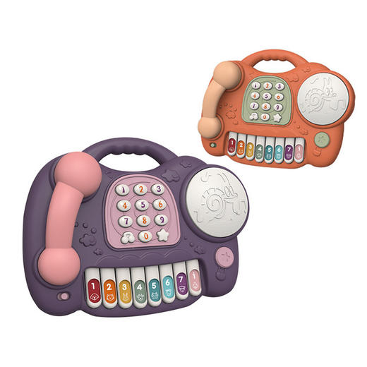 儿童多功能电话鼓手拍鼓益智早教钢琴婴幼儿宝宝仿真电话学习玩具 商品图4
