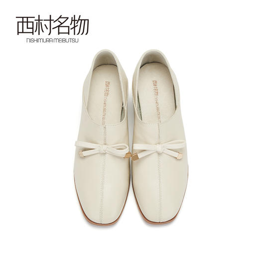 西村名物时尚休闲单鞋女2020春季新款纯色简约中跟小皮鞋30011 商品图2
