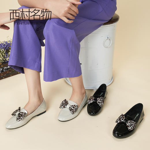 西村名物平底单鞋女2020春季新款波点蝴蝶结低跟懒人鞋子女11621 商品图3