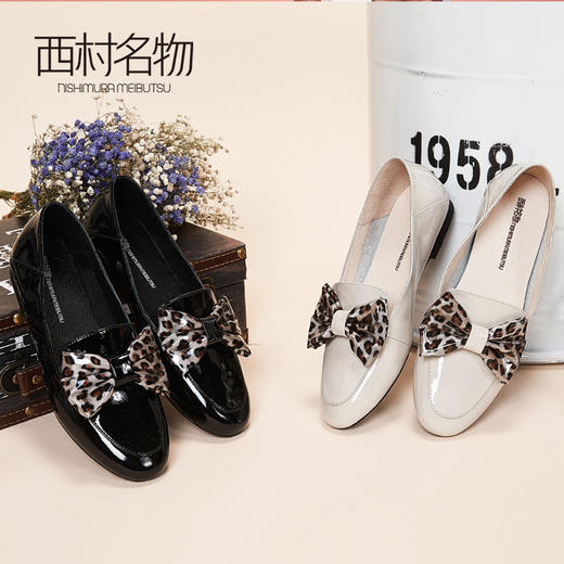 西村名物平底单鞋女2020春季新款波点蝴蝶结低跟懒人鞋子女11621 商品图4