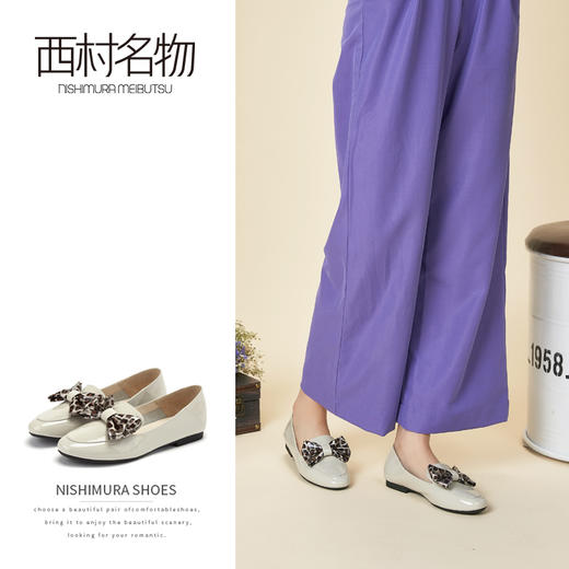 西村名物平底单鞋女2020春季新款波点蝴蝶结低跟懒人鞋子女11621 商品图2