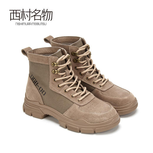 西村名物2020冬季新款厚底复古舒适工装系带马丁靴女T29DS40641 商品图3