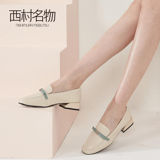 西村名物2020春季新款复古舒适低跟小香风乐福鞋女单鞋T20AM16101 商品图1