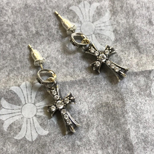 克罗心双面耳饰，一面带钻，一面光版 商品图1