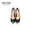西村名物高跟鞋女2020春夏新款时尚豹纹蝴蝶结低跟单鞋子女12791 商品缩略图3