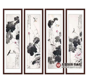 高云鹏《花鸟四条屏》34cm*138cm*4 花鸟四条屏作品 客厅/茶室挂画